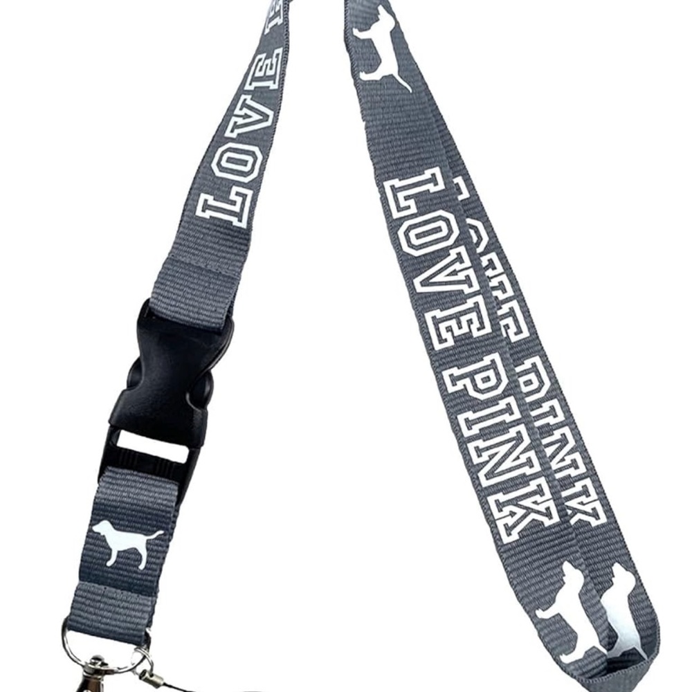 Gray LOVE PINK Lanyard